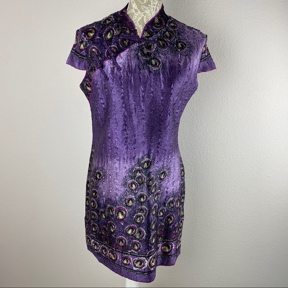 Qianzhehui Dresses & Skirts - cheongsam qipao purple mandarin dress NWT XL